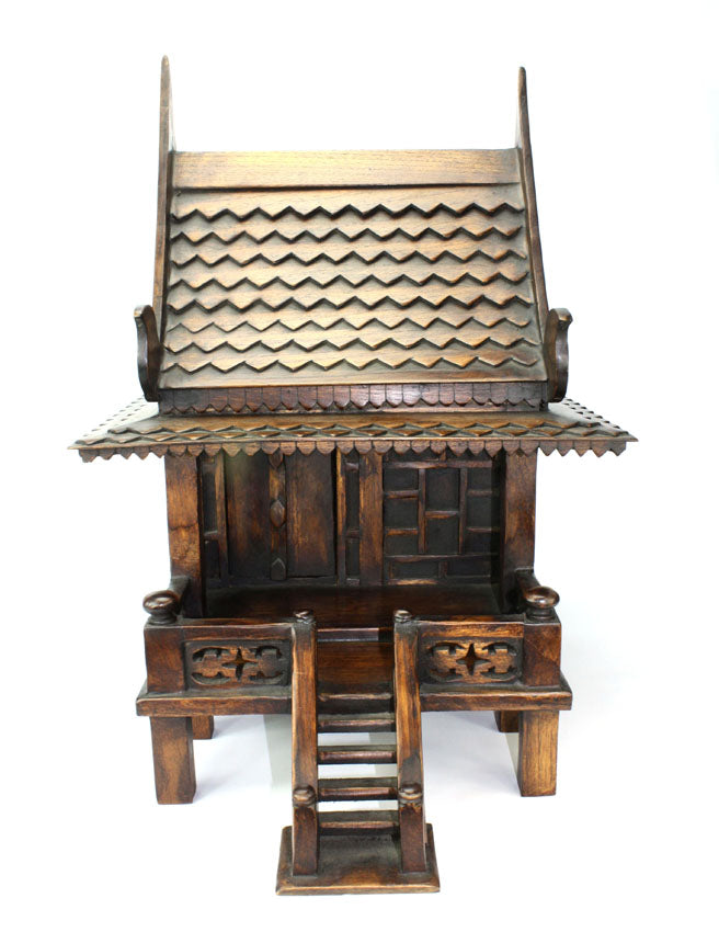 Thai Teak Wood Spirit House, Large 55cm high - farangshop-co
