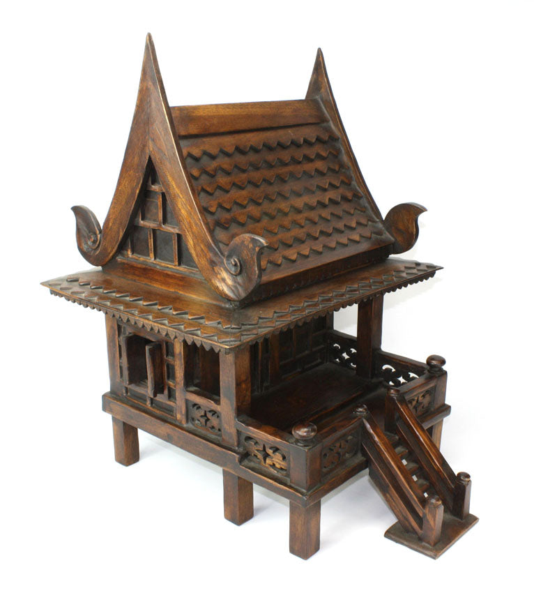 Thai Teak Wood Spirit House, Large 55cm high - farangshop-co