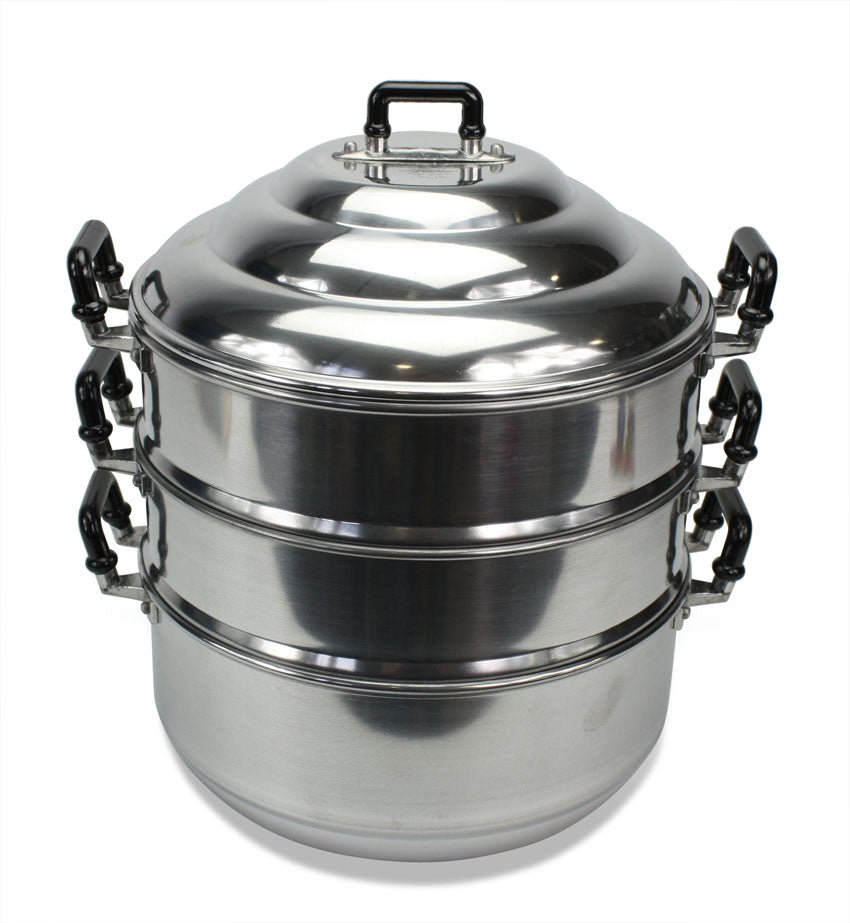 Large Chinese style Steamer Pot, 3 Tier, 26cm - farangshop-co