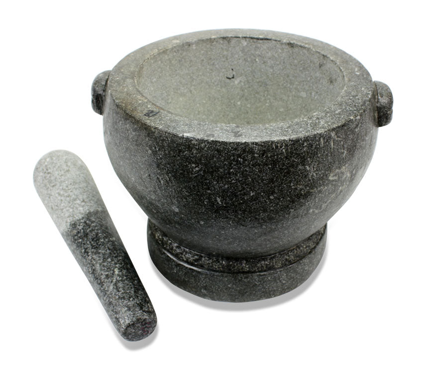 Thai Stone Mortar and Pestle, Huge 12 inch size, 26kg, Extra Large Decorator&#39;s Piece - farangshop-co