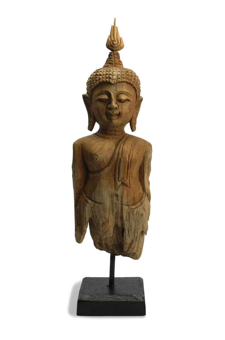 Old teak Buddha torso statue, 46cm high - farangshop-co