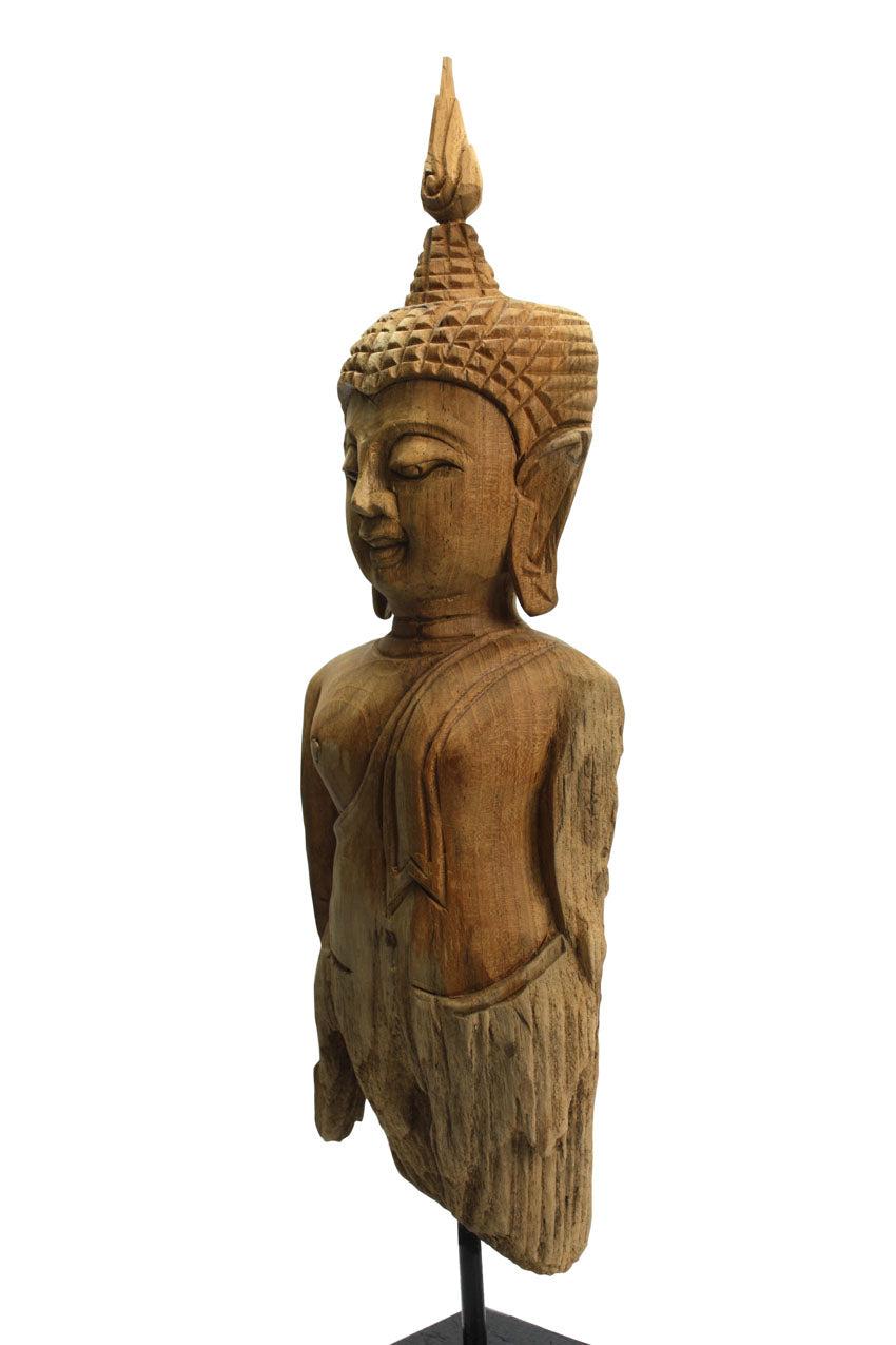 Old teak Buddha torso statue, 46cm high - farangshop-co