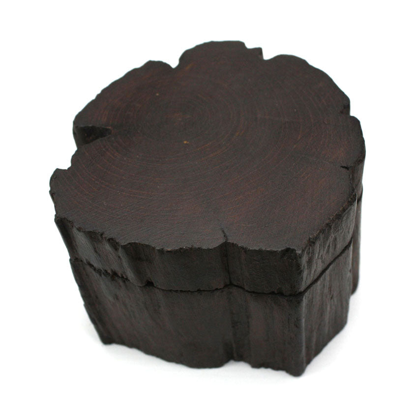 Teak root swivel box, Thai, dark waxed finish - farangshop-co