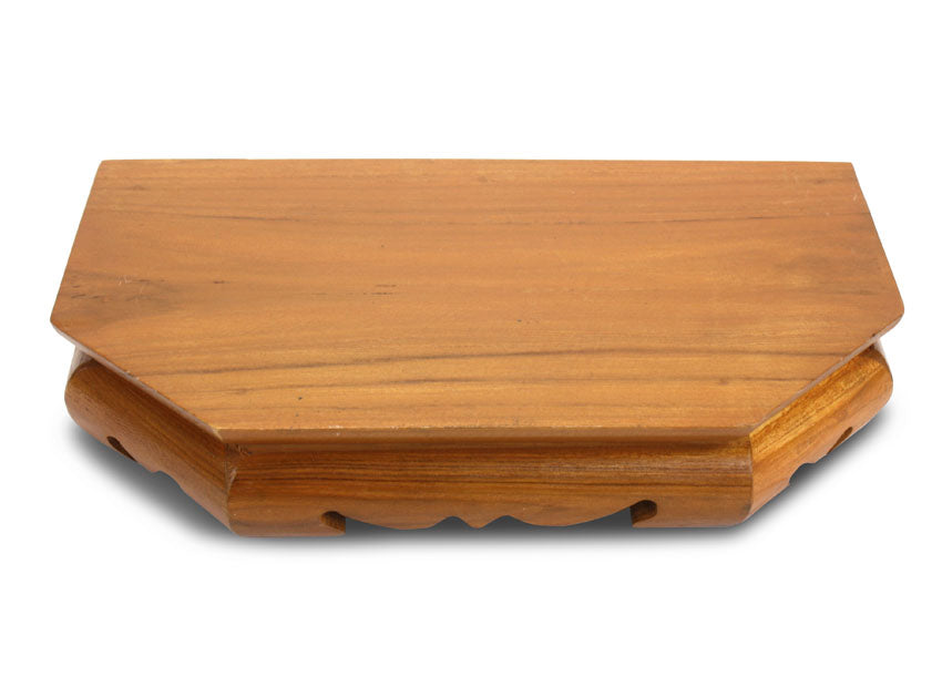 Ornamental Teak Wood Buddhist Display Stand Altar for Buddhas - Ganesh - Votive Figurines, 26.5cm long - farangshop-co