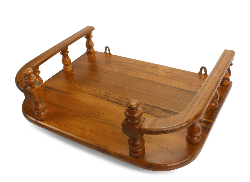 Ornamental Teak Wood Wall Mounted Buddhist Display Stand Altar for Buddhas - Ganesh - Votive Figurines, 40cm - farangshop-co