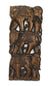 Hand carved teak wood panel, three elephants, single panel, 45.2cm x 20cm - farangshop-co