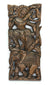 Hand carved teak wood panel, Thai Male Warrior on Elephant, single panel, 45cm x 20cm - farangshop-co