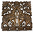 Hand carved teak wood panel, Pair of Elephants, single panel, 60cm x 60cm - farangshop-co