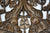 Hand carved teak wood panel, Pair of Elephants, single panel, 60cm x 60cm - farangshop-co