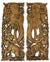 Pair of carved teak wall panels, Elephant design, each 90cm x 35cm, ED02 - farangshop-co