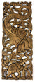 Pair of carved teak wall panels, Elephant design, each 90cm x 35cm, ED01 - farangshop-co