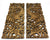 Pair of carved teak wall panels, Elephant design, each 90cm x 35cm, ED01 - farangshop-co