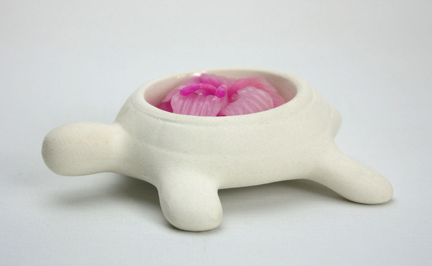 Thai Turtle Tealight Holder, Ceramic, Sandstone look - farangshop-co