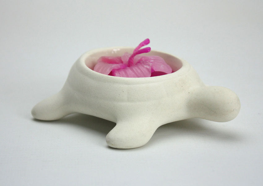 Thai Turtle Tealight Holder, Ceramic, Sandstone look - farangshop-co