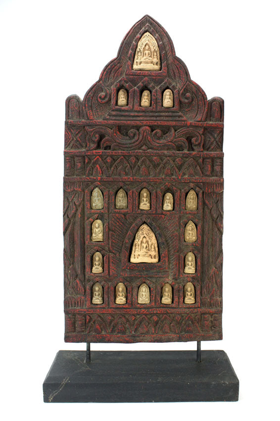 Buddhist Votive panel on stand - 74cm high - farangshop-co