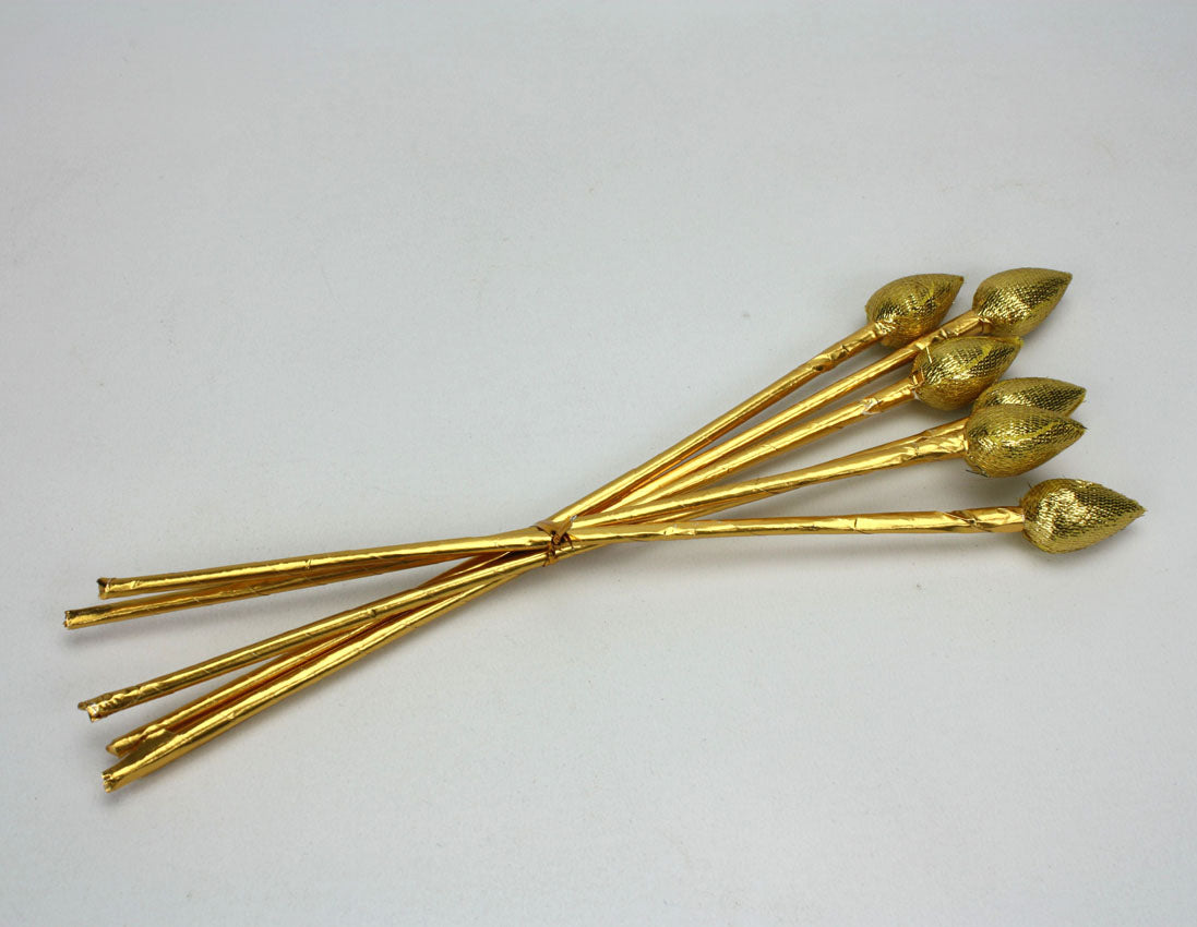 Pack of 6 x votive Golden Lotus Flowers - farangshop-co