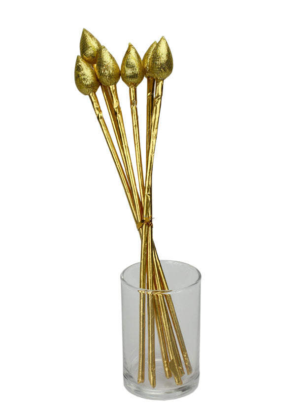 Pack of 6 x votive Golden Lotus Flowers - farangshop-co