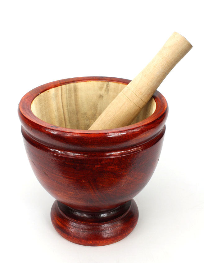 Thai Wooden Mortar and Pestle, 11 inch size - farangshop-co