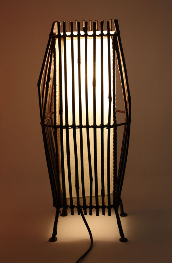 Thai bamboo table lamp - 3 colours available. Style: Vex - farangshop-co