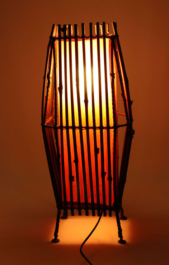 Thai bamboo table lamp - 3 colours available. Style: Vex - farangshop-co