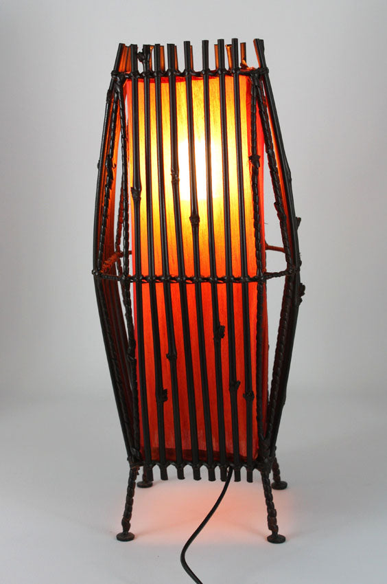 Thai bamboo table lamp - 3 colours available. Style: Vex - farangshop-co