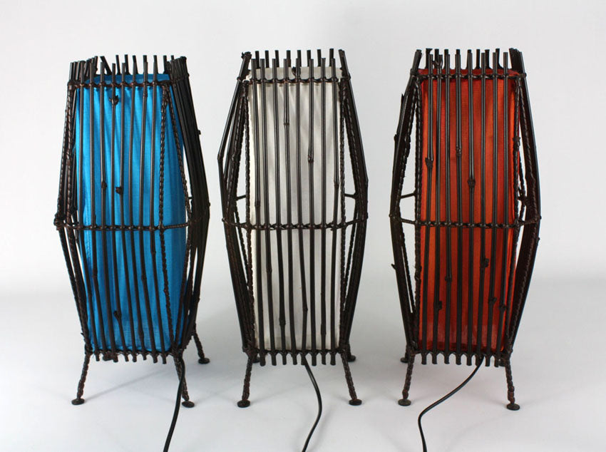 Thai bamboo table lamp - 3 colours available. Style: Vex - farangshop-co