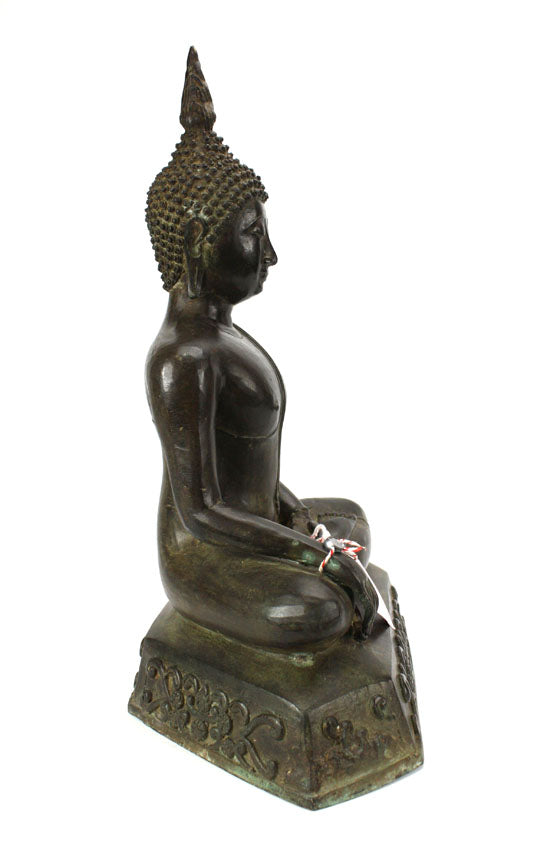 Thai metal Buddha statue, antique dark bronze finish, large, 50cm high, B31 - farangshop-co