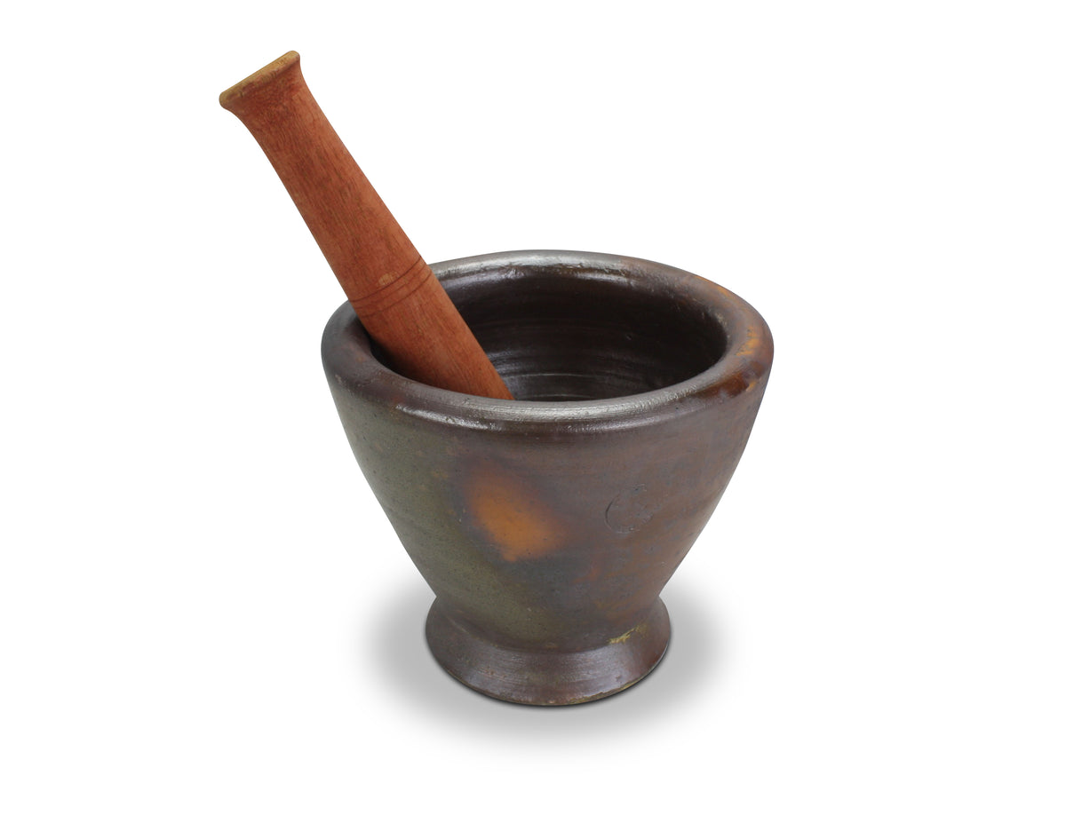 Thai / Laos Earthenware Mortar and Pestle, 2 sizes. Kruk - Clay mortar. - farangshop-co