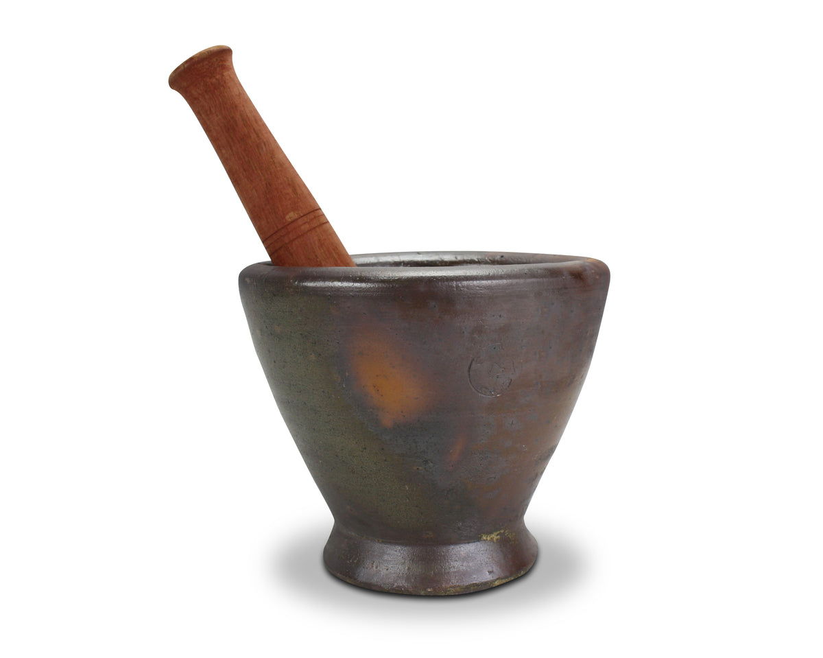 Thai / Laos Earthenware Mortar and Pestle, 2 sizes. Kruk - Clay mortar. - farangshop-co