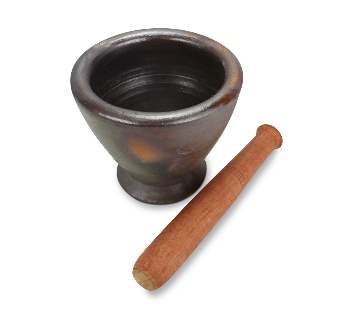 Thai / Laos Earthenware Mortar and Pestle, 2 sizes. Kruk - Clay mortar. - farangshop-co