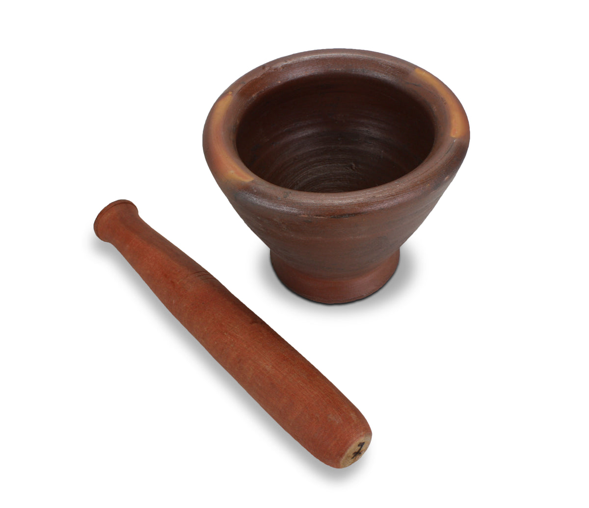 Thai / Laos Earthenware Mortar and Pestle, 2 sizes. Kruk - Clay mortar. - farangshop-co