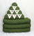 Green and cream cotton linen fabric standard three-fold Thai cushion - farangshop-co