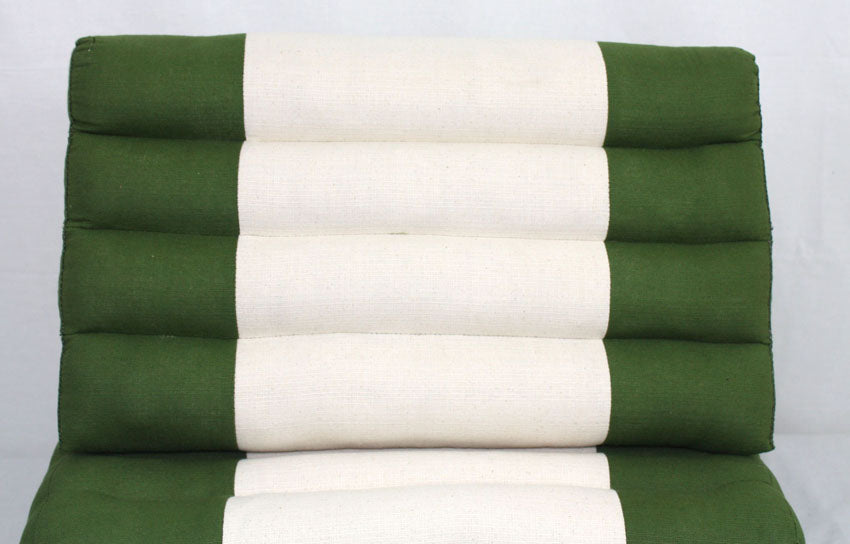 Green and cream cotton linen fabric standard three-fold Thai cushion - farangshop-co