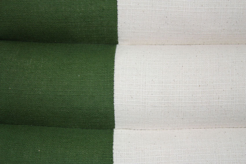 Green and cream cotton linen fabric standard three-fold Thai cushion - farangshop-co