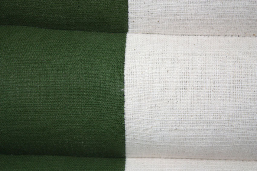 Thai triangle cushion Green and cream cotton linen fabric jumbo single - farangshop-co