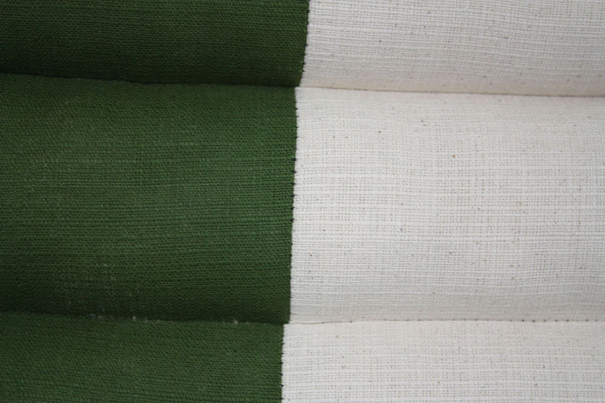 Green and cream cotton linen fabric standard one-fold Thai cushion - farangshop-co