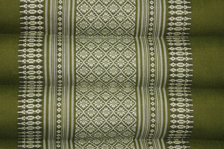 Bamboo green pattern standard one-fold Thai cushion - farangshop-co