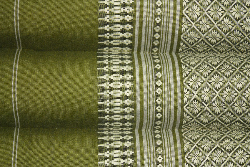 Bamboo green pattern standard one-fold Thai cushion - farangshop-co