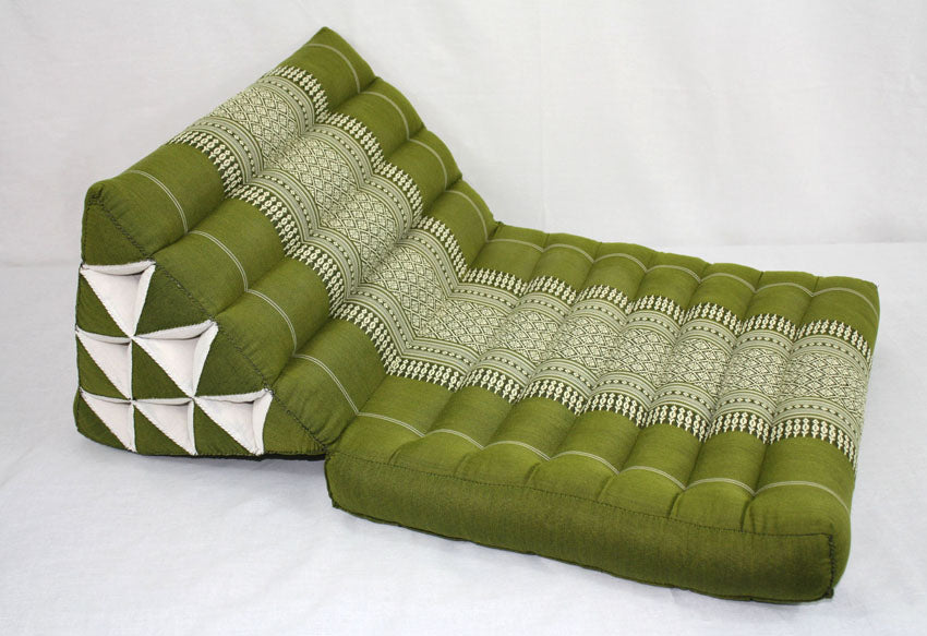 Bamboo green pattern standard one-fold Thai cushion - farangshop-co