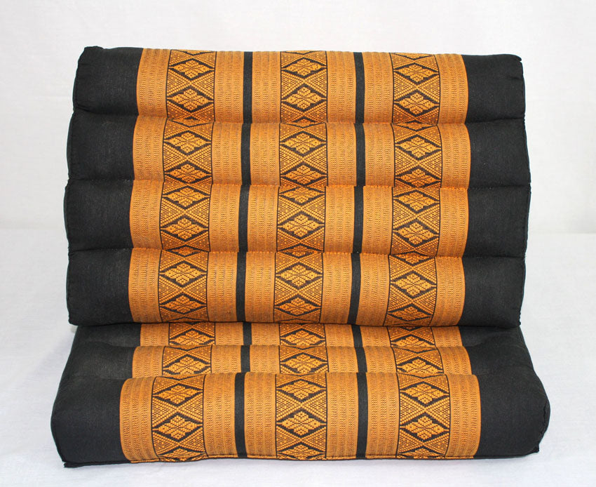 Thai cushion, Black and gold pattern standard - farangshop-co