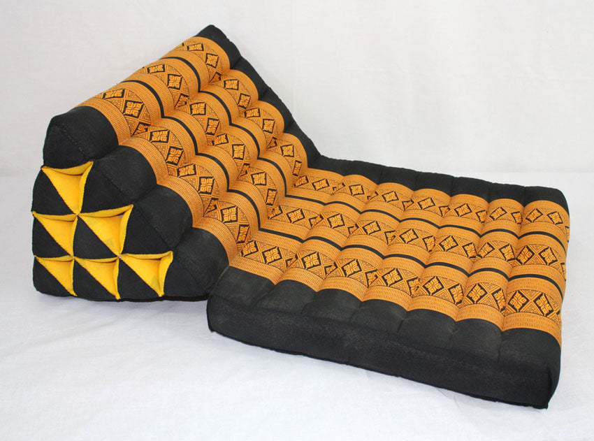 Thai cushion, Black and gold pattern standard - farangshop-co