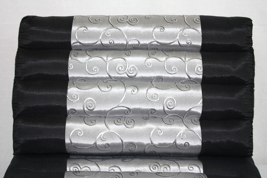 Silver silklook natural swirl pattern three-fold Thai cushion - farangshop-co