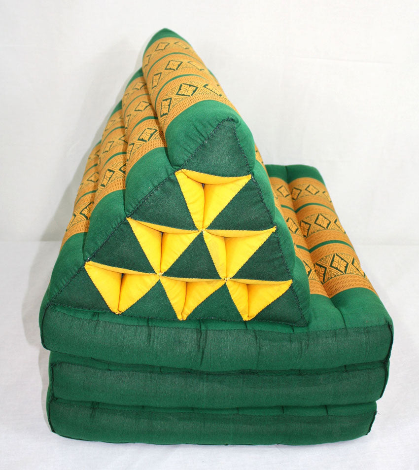 Thai daybed Green and gold pattern standard three-fold - farangshop-co