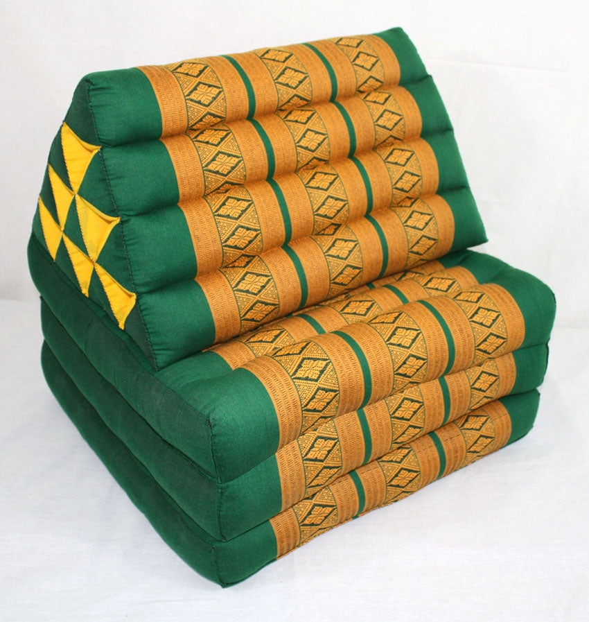 Thai daybed Green and gold pattern standard three-fold - farangshop-co