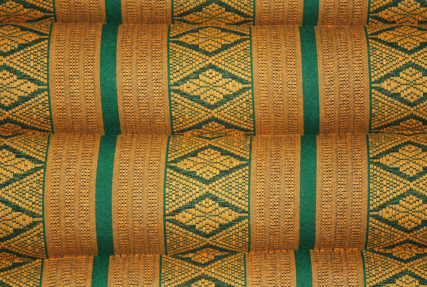 Thai daybed Green and gold pattern standard three-fold - farangshop-co