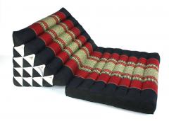 Red and Black Pattern Jumbo One Fold Thai Cushion - farangshop-co