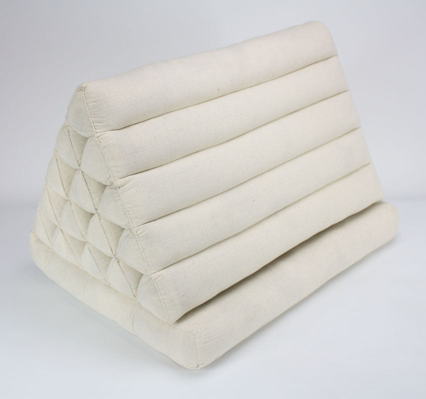 Cream Cotton Linen Jumbo One Fold Thai Cushion - farangshop-co