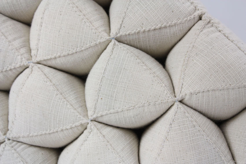 Cream Cotton Linen Jumbo One Fold Thai Cushion - farangshop-co