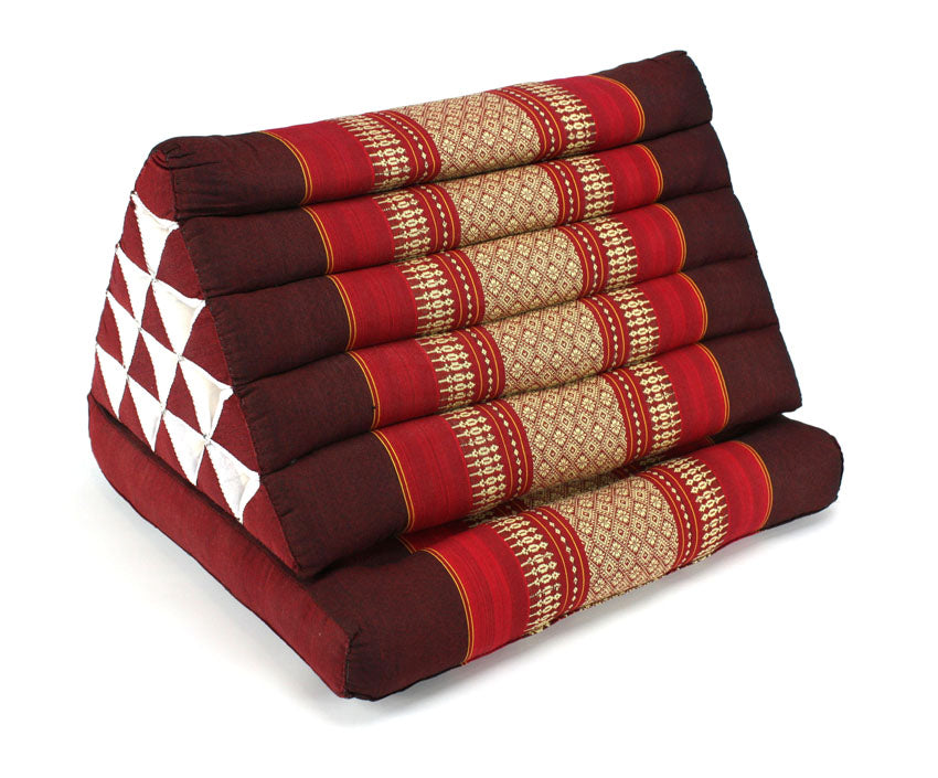 Maroon Pattern Jumbo One Fold Thai Cushion - farangshop-co