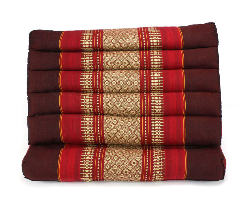Maroon Pattern Jumbo One Fold Thai Cushion - farangshop-co